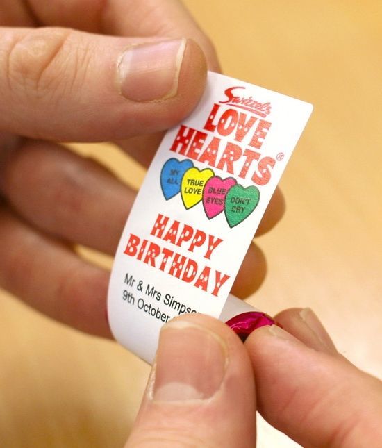 Personalised love heart sweets swizzles sweet cart /favors /wedding/birthdays