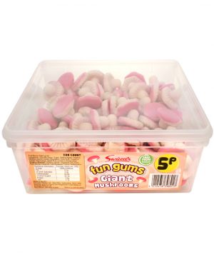 120 Count Fun Gum Tub - Giant Mushrooms