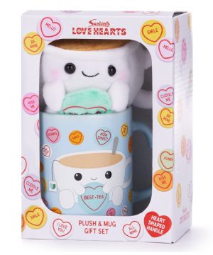 Love Hearts Best-Tea Mug & Plush Gift Set