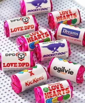 Branded Love Hearts rolls