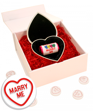 Silver plated MARRY ME Love Heart trinket box
