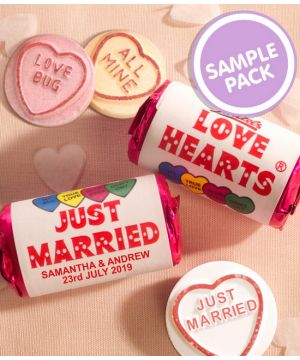 Personalised Mini Love Hearts Wedding Favours (Sample pack)
